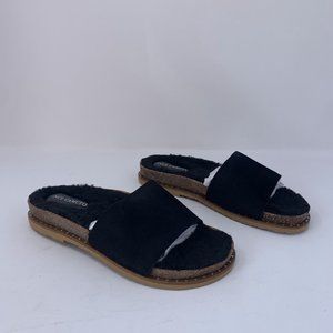 Vince Camuto Kanadial 0304VC5126 Slide Sandals Women's 8.5M Black Leather S0657